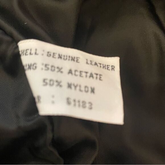 Vintage Donna Pelle Black Tapered Leg High Rise Leather Pants Size 10 - Picture 8 of 8